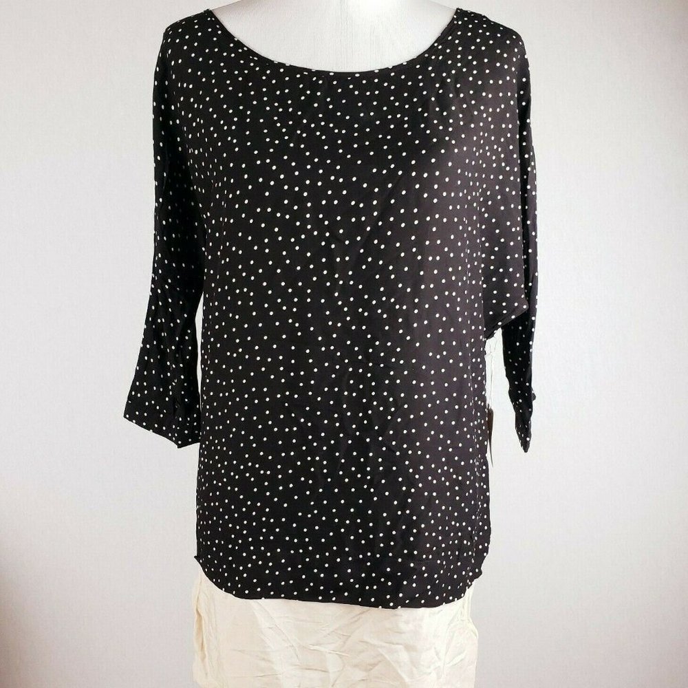 H81 Small Polka Dot 3/4 Sleeve Blouse Shirt Top